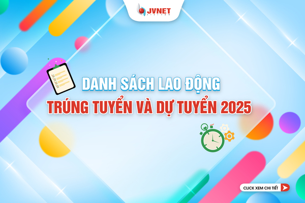 danh sách trúng tuyển tại JVNET VN